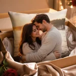 Μαξιλάρι full print με φωτογραφία και μήνυμα I Love You