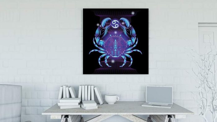 Καρκίνος Neon σε καμβά με τελάρο