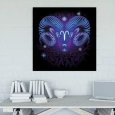 Κριός Neon σε καμβά με τελάρο