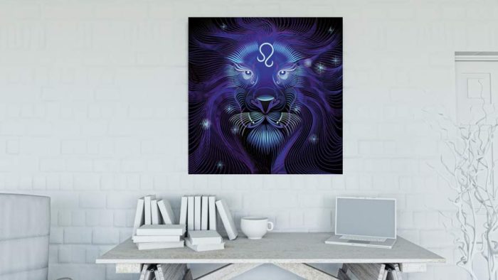 Λέων Neon σε καμβά με τελάρο