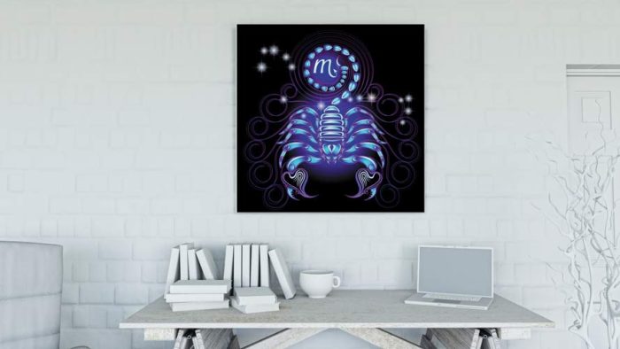 Σκορπιός Neon σε καμβά με τελάρο