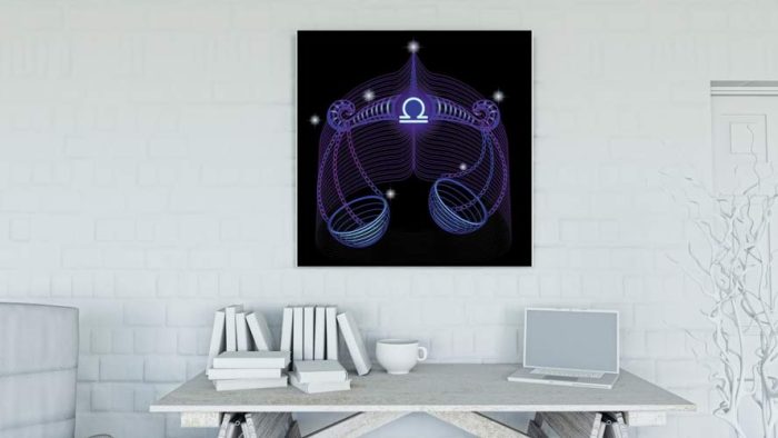 Ζυγός Neon σε καμβά με τελάρο