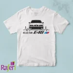 Λευκό μπλουζάκι BMW E46 Hellas Team με μαύρο γραφικό, σχέδιο 04