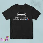 Μαύρο μπλουζάκι BMW E46 Hellas Team με λευκό γραφικό, σχέδιο 01