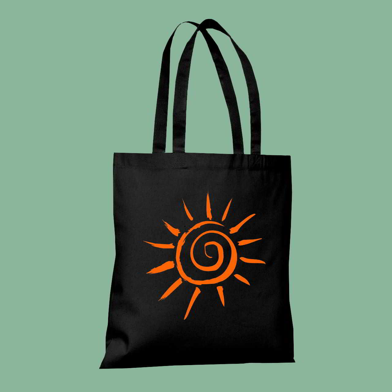 yfasmatini_tsanta_me_ektyposi_hlios_black Τσάντα από ύφασμα