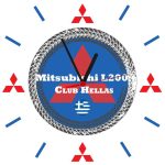 Τετράγωνο ρολόι τοίχου Mitsubishi L200 club Hellas