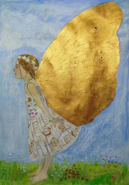 Πίνακας σε καμβά Χρυσά Φτερά