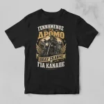 Μαύρο μπλουζάκι για μηχανόβιους με σχέδιο Γεννημένος για Δρόμο