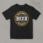 Μαύρο μπλουζάκι για μπύρα με σχέδιο National Beer Security