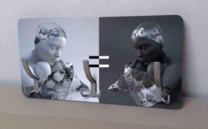 Κρεμάστρα Τοίχου Άσπρο-Μαύρο