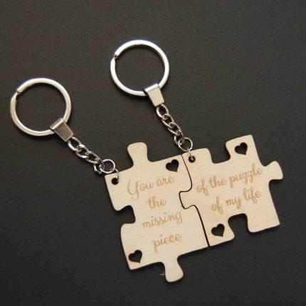 Ξύλινο διπλό Puzzle μπρελόκ