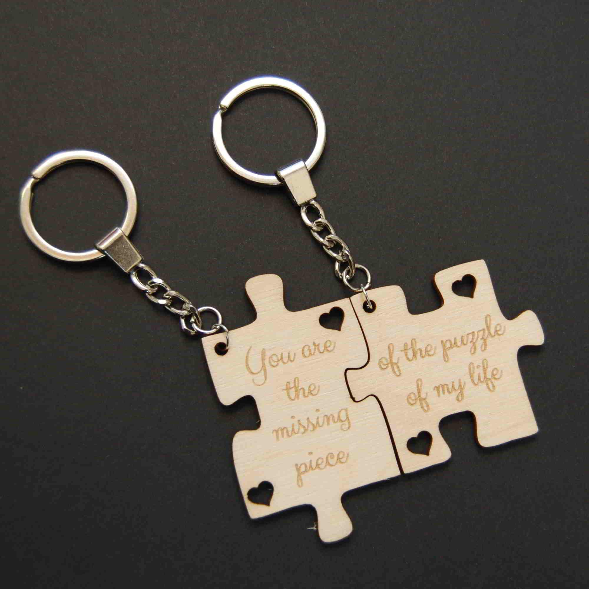 Ξύλινο διπλό Puzzle μπρελόκ