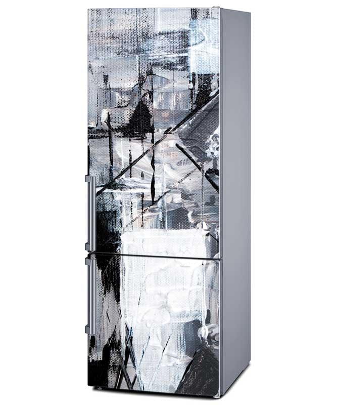 Αυτοκόλλητο Ψυγείου Αφηρημένο άσπρο-μαύρο