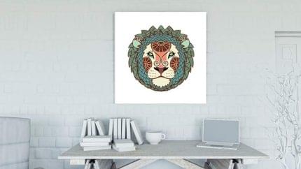 Λέων σε καμβά με τελάρο