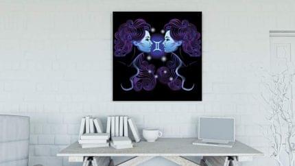 Δίδυμοι Neon σε καμβά με τελάρο