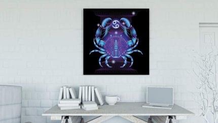 Καρκίνος Neon σε καμβά με τελάρο