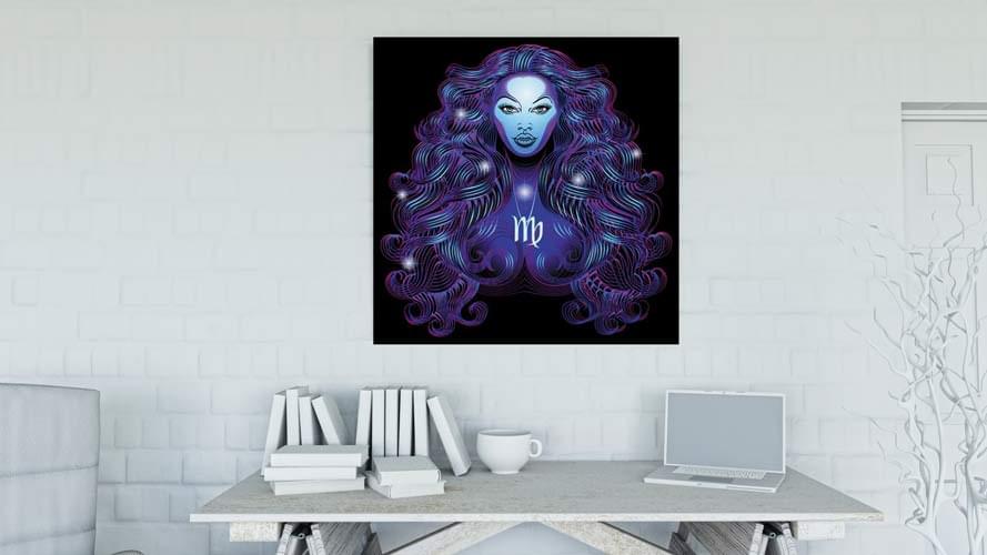 Παρθένος Neon σε καμβά με τελάρο