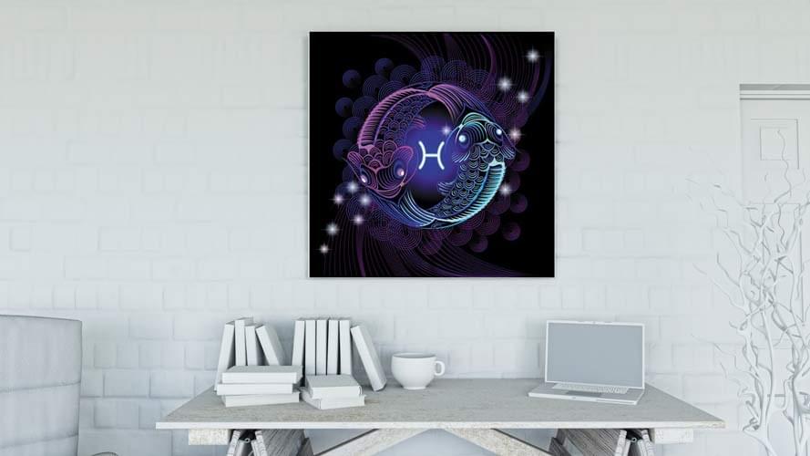 Ιχθείς Neon σε καμβά με τελάρο