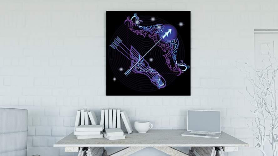 Τοξότης Neon σε καμβά με τελάρο