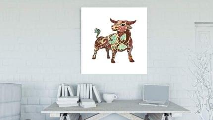 Ταύρος σε καμβά με τελάρο