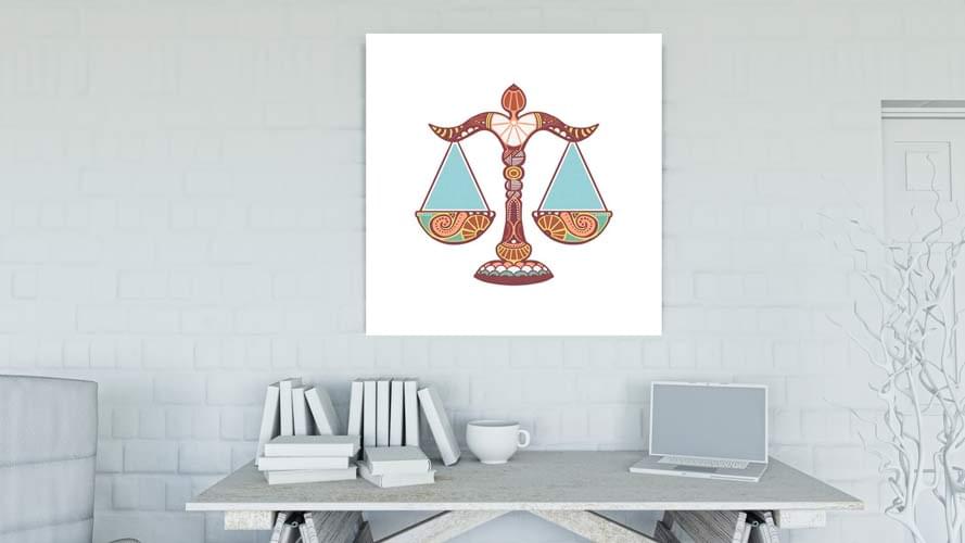 zodio_zygos Ζυγός σε καμβά με τελάρο