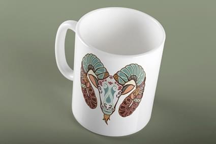 Κούπα με ζώδιο Κριός - Image 2