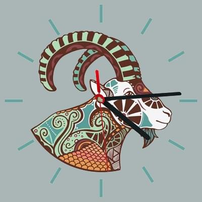 roloi_toixoy_zodio_aigokeros Ρολόι τοίχου τετράγωνο με ζώδιο Αιγόκερος