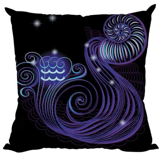 Διακοσμητικό μαξιλάρι ζώδιο Υδροχόος Νέον