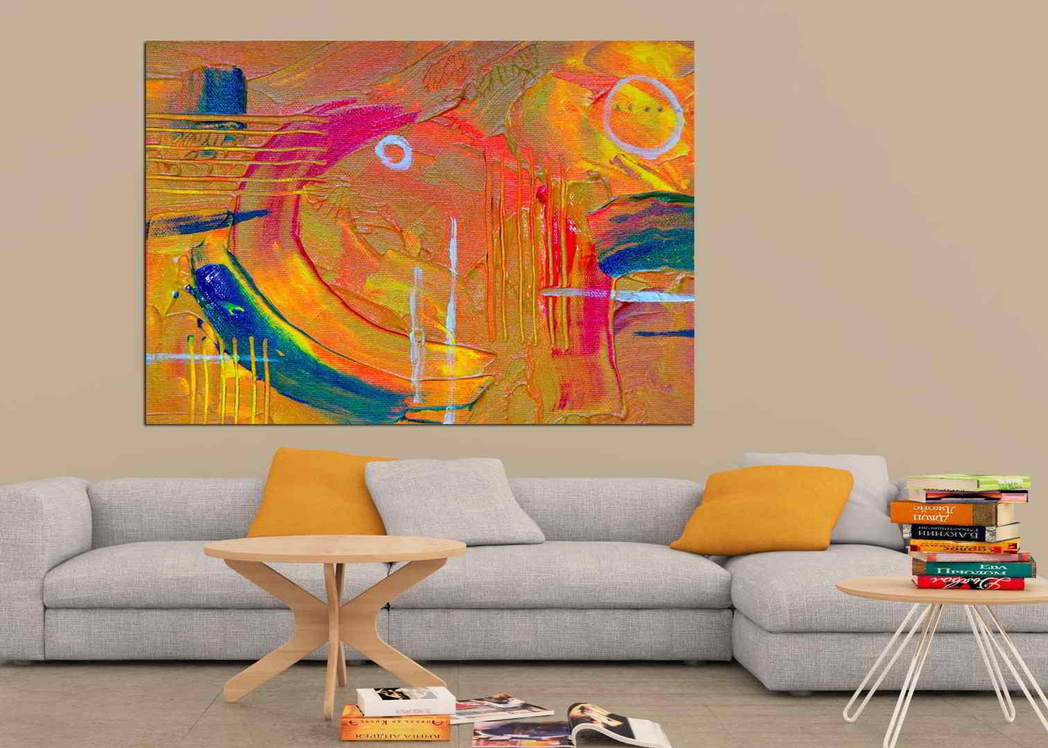 Πίνακας σε καμβά Αφηρημένο Πορτοκαλί - Image 2