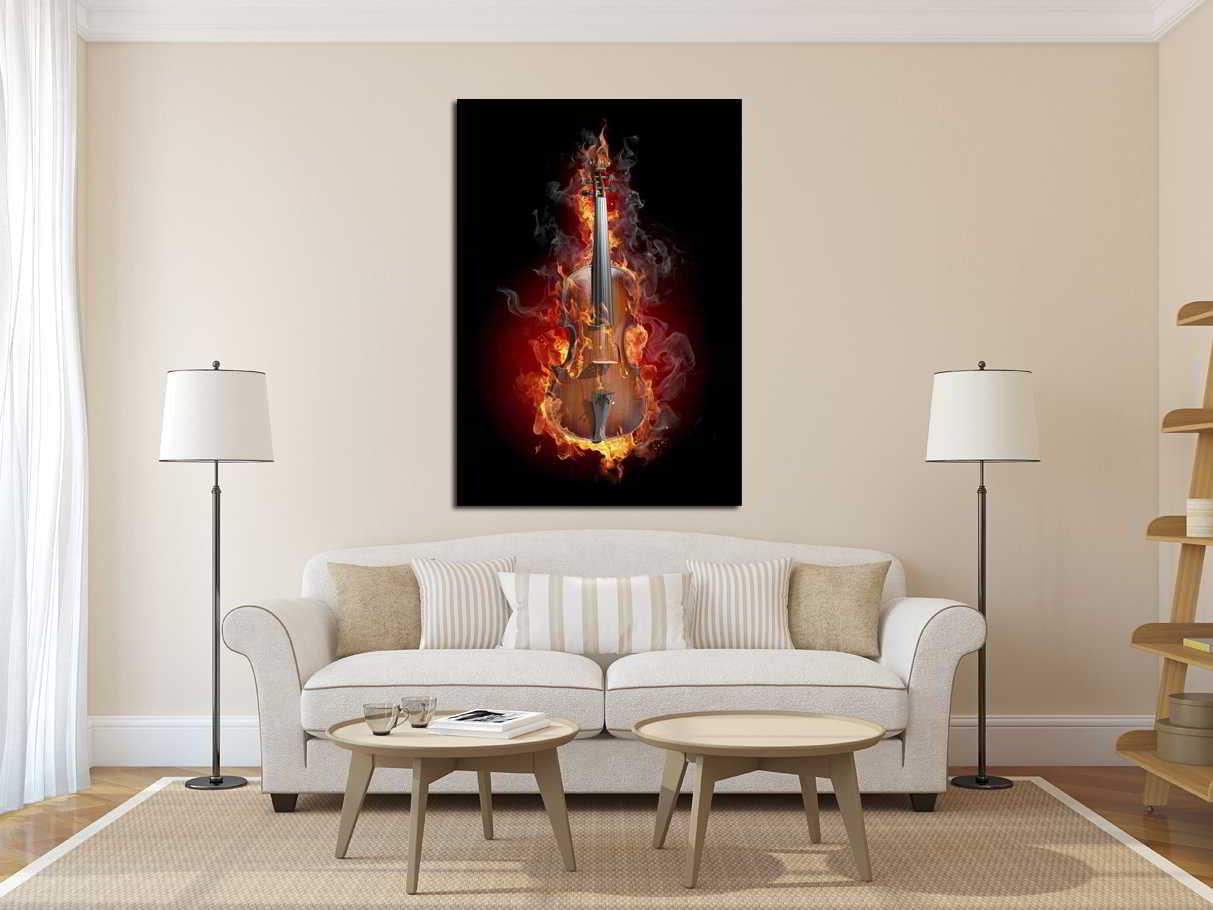 Πίνακας σε καμβά Φλεγόμενο Βιολί