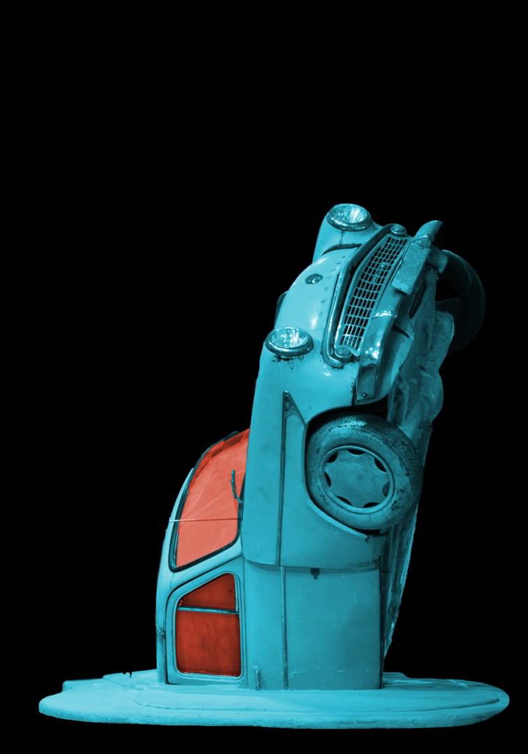 ektyposi_kanvas_me_ksylino_telaro_galazio_amaksi Πίνακας σε καμβά Γαλάζιο Αυτοκίνητο