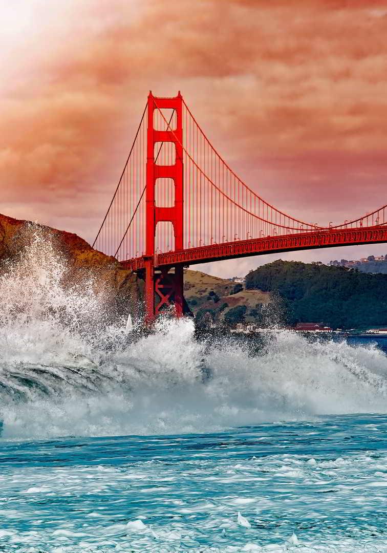 ektyposi_kanvas_me_ksylino_telaro_gefyra_sto_kyma Πίνακας σε καμβά Γέφυρα στο κύμα