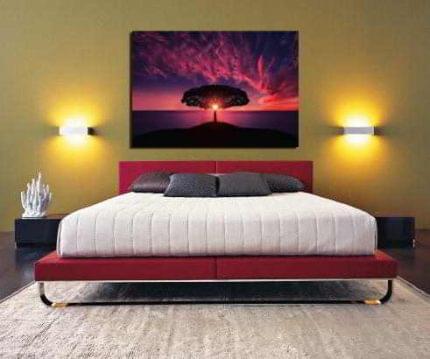 Πίνακας σε καμβά Ηλιοβασίλεμα με Δέντρο