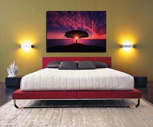 Πίνακας σε καμβά Ηλιοβασίλεμα με Δέντρο