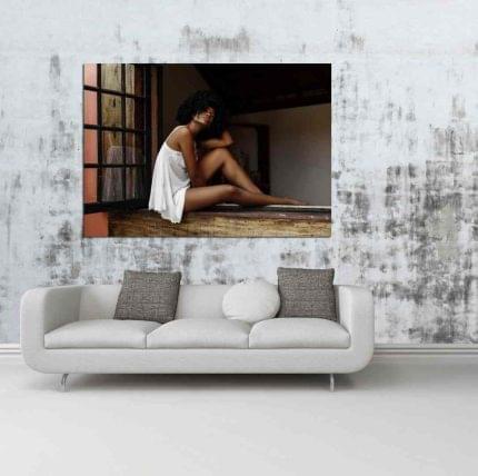 Πίνακας σε καμβά Κοπέλα στο Παράθυρο