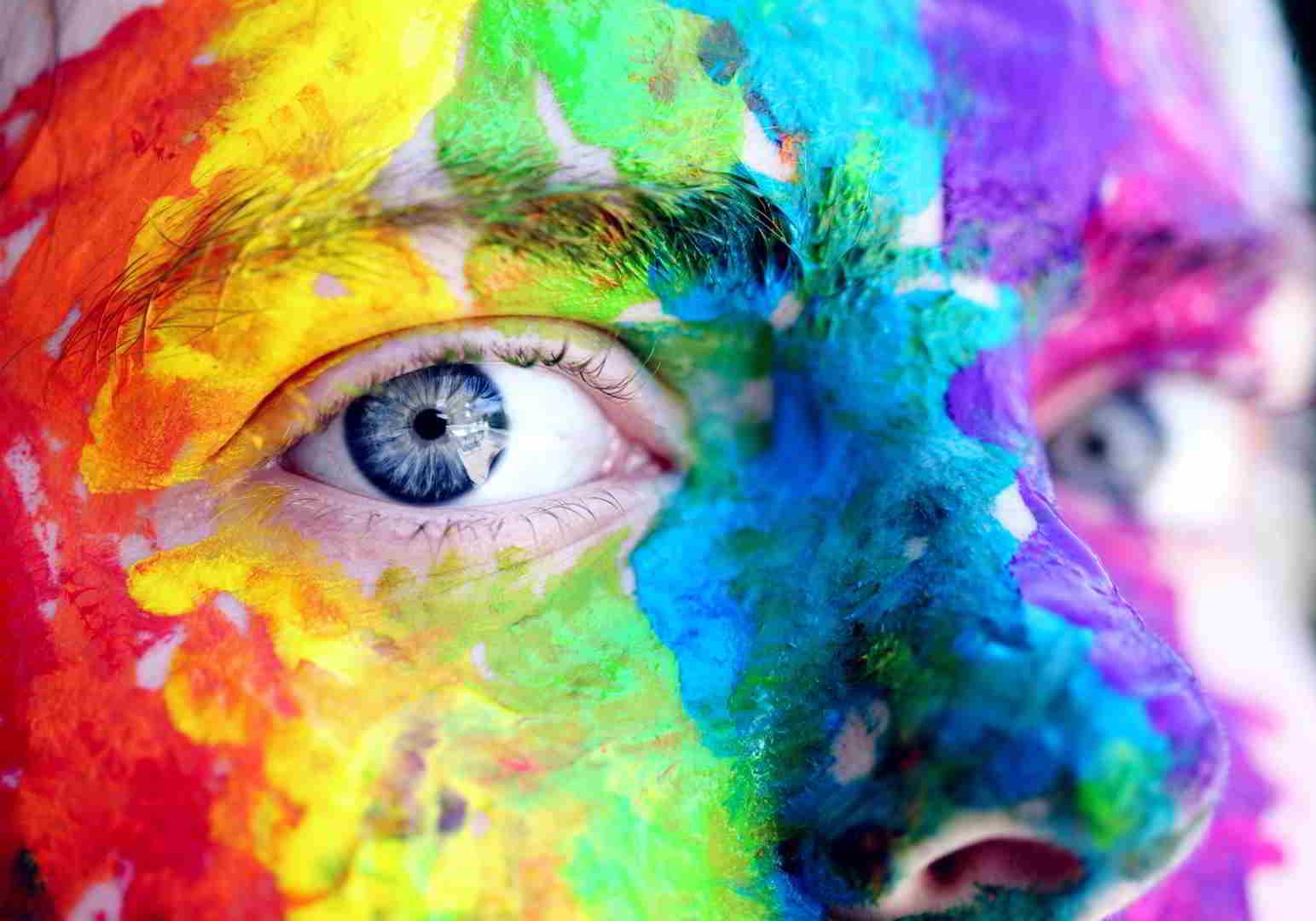 Πίνακας σε καμβά Πολύχρωμο Πρόσωπο