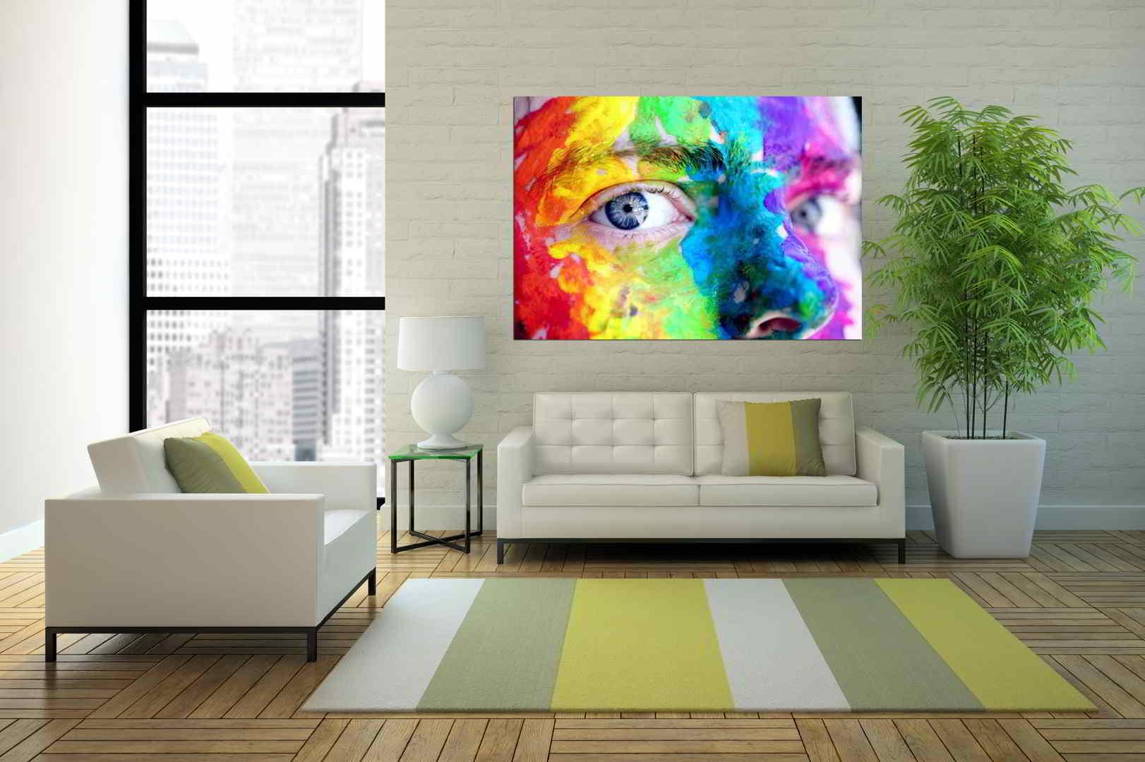Πίνακας σε καμβά Πολύχρωμο Πρόσωπο