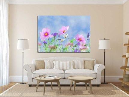 Πίνακας σε καμβά Ροζ Λουλούδια