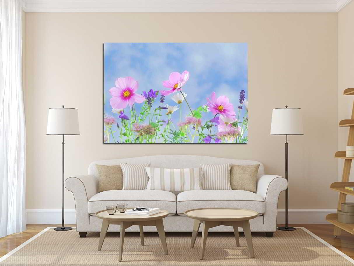 Πίνακας σε καμβά Ροζ Λουλούδια