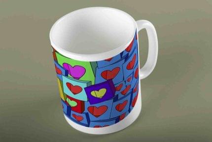 Κούπα με παράσταση Καρδιές κύβοι