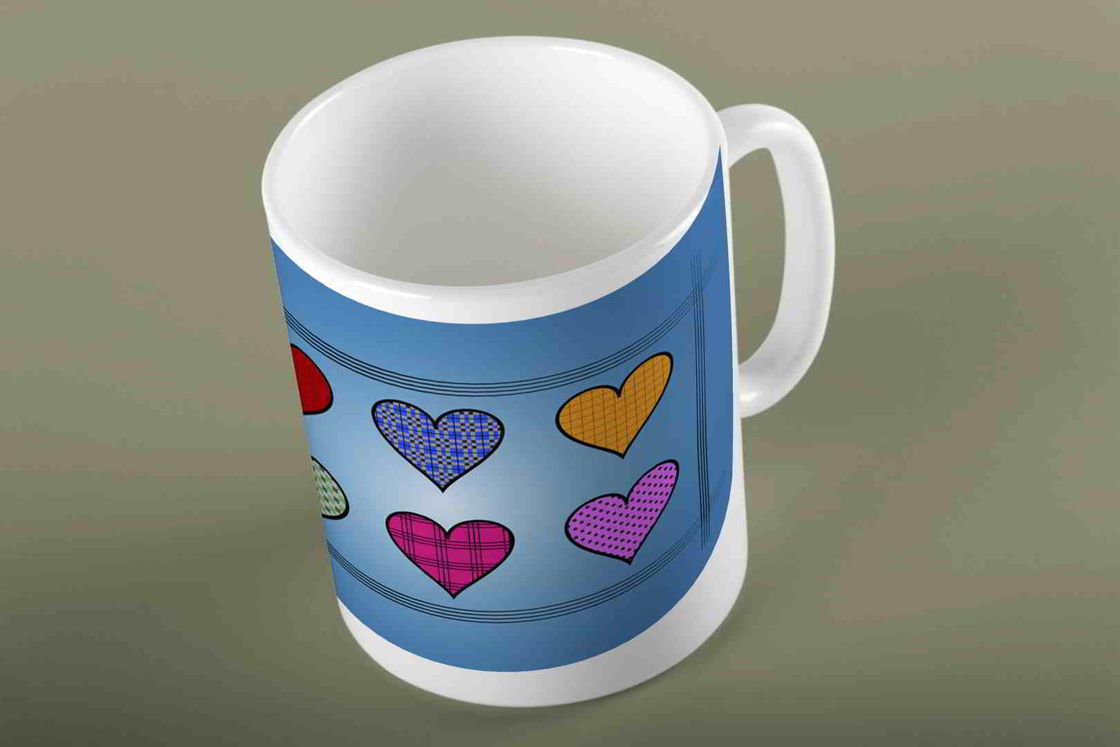 Κούπα με παράσταση Πλαίσιο καρδιές