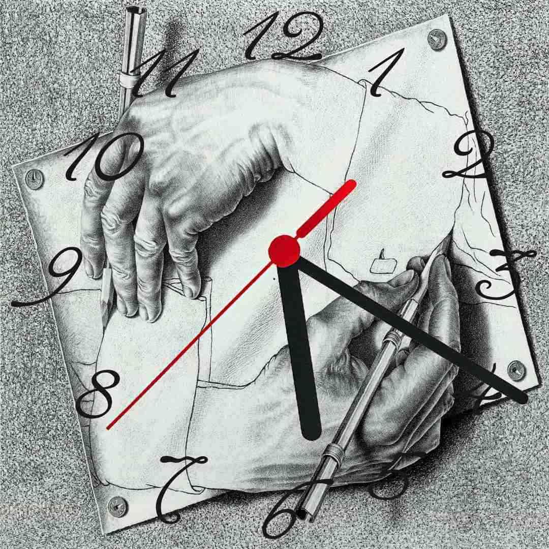 Τετράγωνο ρολόι τοίχου Χέρια