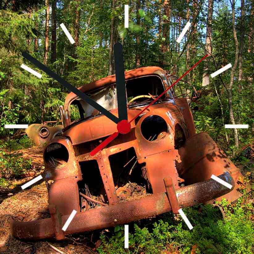 tetragono_roloi_me_ektyposi_nostalgia Τετράγωνο ρολόι τοίχου Νοσταλγία