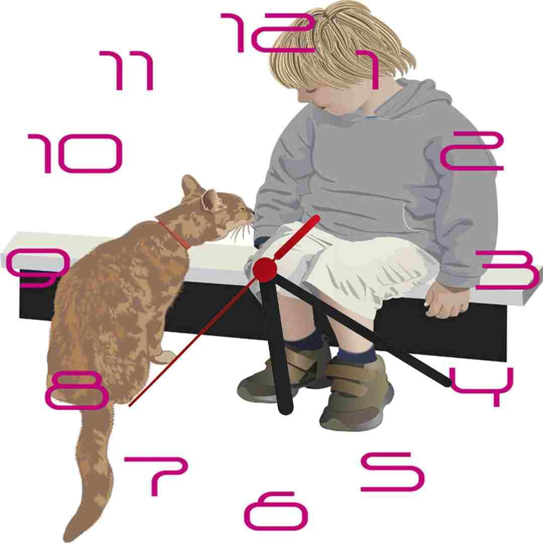 Τετράγωνο ρολόι τοίχου Παιδί