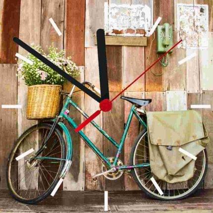 Τετράγωνο ρολόι τοίχου Ποδήλατο