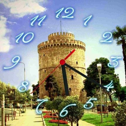 Τετράγωνο ρολόι τοίχου Θεσσαλονίκη Vintage