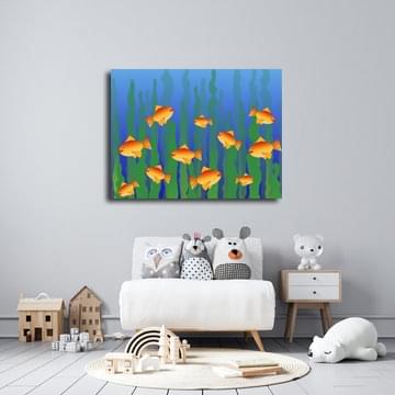 Πίνακας σε καμβά Παιδική Παράσταση Ψάρια