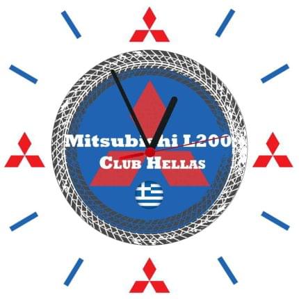 Τετράγωνο ρολόι τοίχου Mitsubishi L200 club Hellas