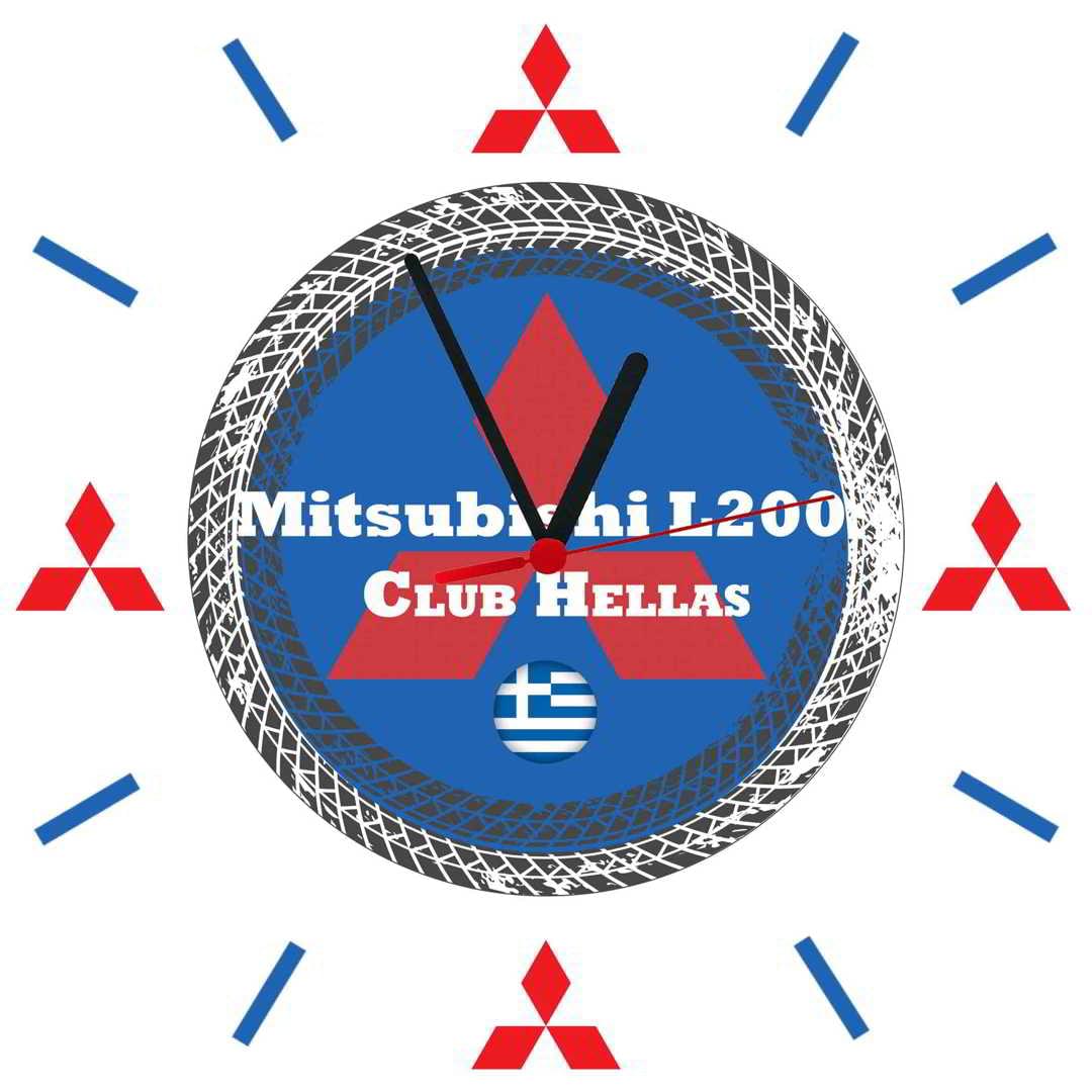 Τετράγωνο ρολόι τοίχου Mitsubishi L200 club Hellas