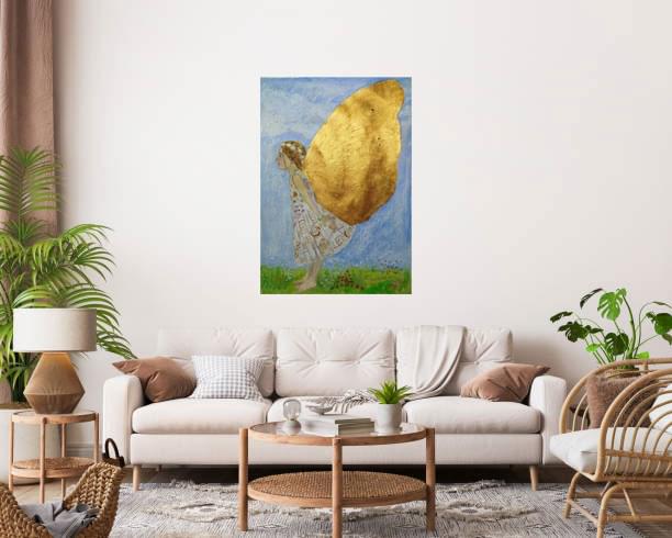 Πίνακας σε καμβά Χρυσά Φτερά